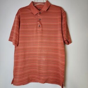 Grand Slam Polo Men's Medium 40 Chest Orange Horizontal Colored Pin Strip Button